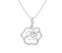 Precious Rose Silver Necklace SPE-3625